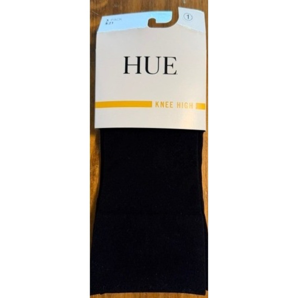 Hue Womens Soft Opaque Knee High Socks 3 Pack Black Size 1 New
